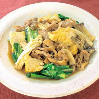 小松菜たっぷり！豚肉と厚あげのとろとろ煮