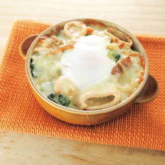 シーフードとほうれん草のカレードリア