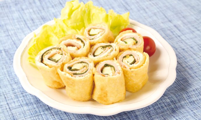 油揚げでハムチーズロール
