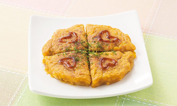 【12ヵ月頃～】緑黄色野菜のお好み焼き