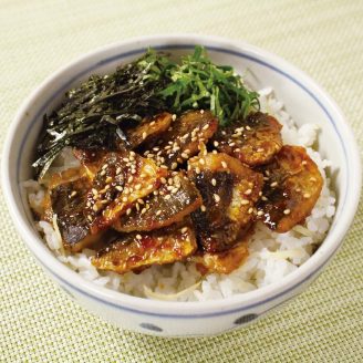 あじの梅かば焼き丼