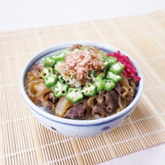 オクラのヘルシー牛丼