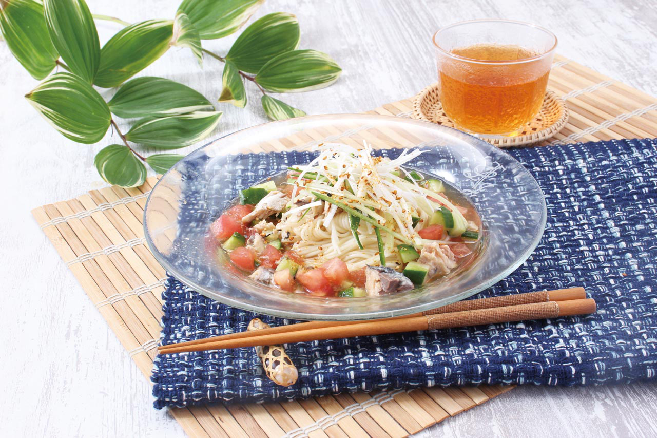 さば缶とトマキューの冷製そうめん｜レシピ一覧｜自然派レシピ[コープ