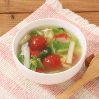 ミニトマトと白菜の中華スープ