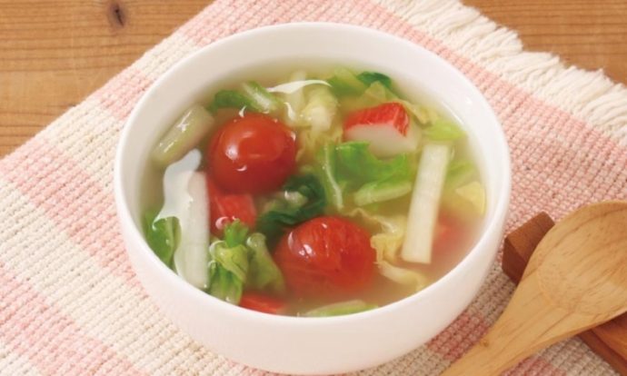 ミニトマトと白菜の中華スープ