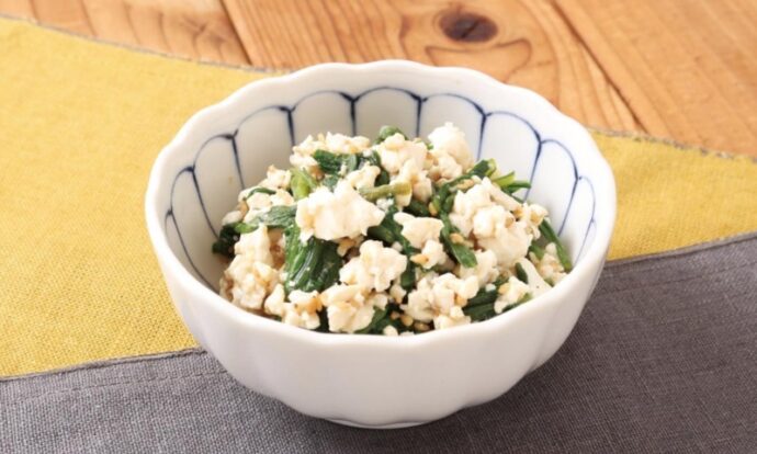 春菊と豆腐のごまだれサラダ