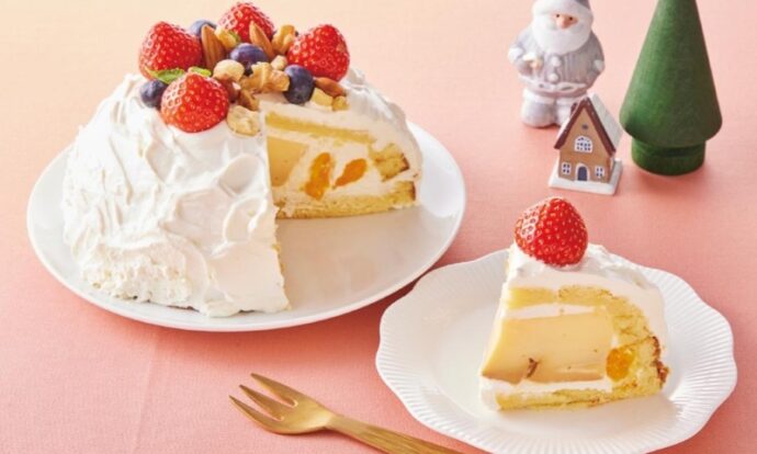 プリン入りドームケーキ