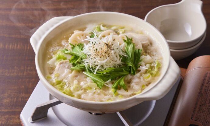 鶏肉とれんこんのとろとろちゃんこ鍋