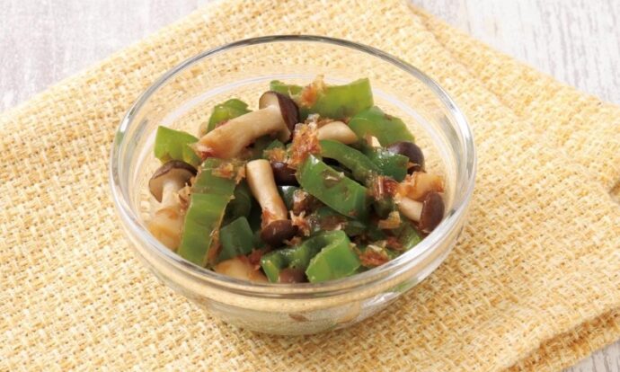 ピーマンとしめじのおかか炒め