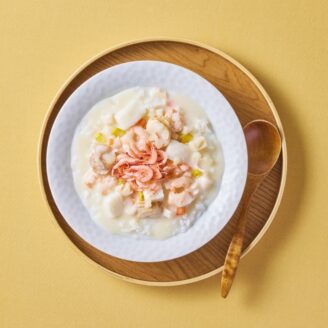 シーフードチャウダーのスープごはん