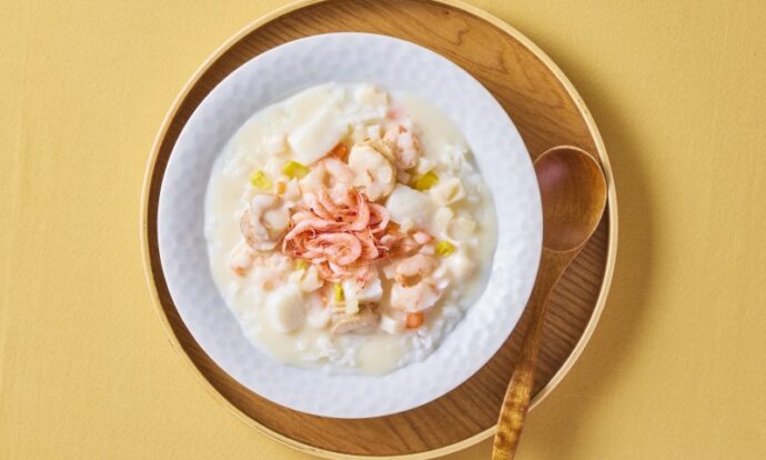 シーフードチャウダーのスープごはん