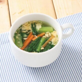 小松菜と卵の中華風スープ