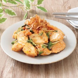 ささみとカマンベールチーズの旨辛キムチ